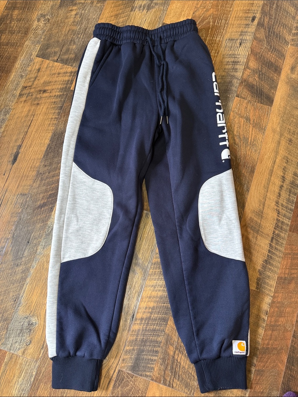 Carhartt Navy Sweatpants with Gray Knee Panels